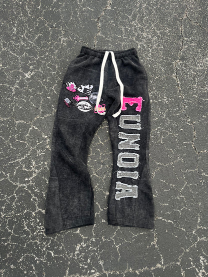 "BT" Charcoal Grey Flared Sweat Pants